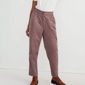 Madewell Corduroy Pull On Tapered Pants fig pink corduroy